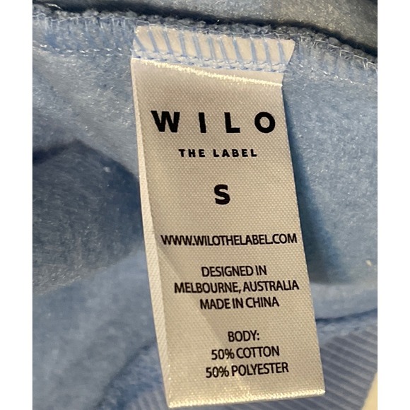 Wilo The Label Club Wilo Hoodie Blue Peach Heart Graphic Sweatshirt Womens Small - Picture 2 of 7